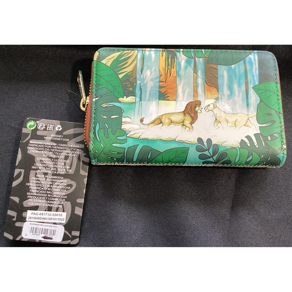 Loungefly Disney Lion King Simba & Nala Waterfall Jungle Zip Wallet NWT